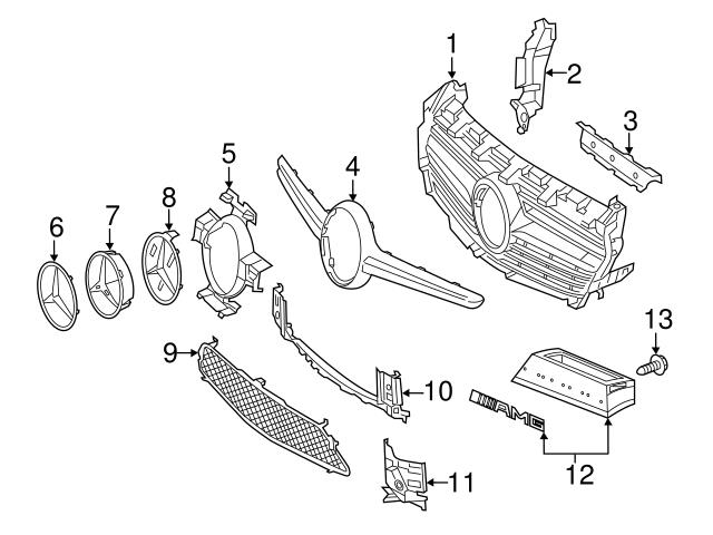 Genuine Mercedes Grille Emblem Front Outer Mercedes
