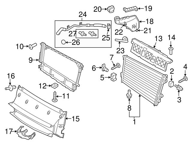 Genuine Porsche 97057532316 Radiator Support Air Duct Lower Porsche