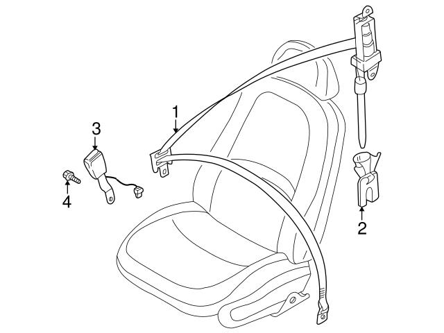 Genuine Volvo Seat Belt Receptacle Front Left Volvo