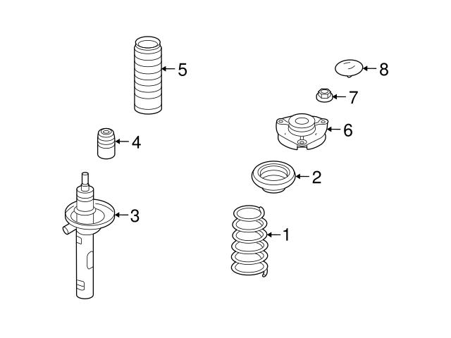 Genuine VW Audi 1K0411105JF Coil Spring Left Right Front VW