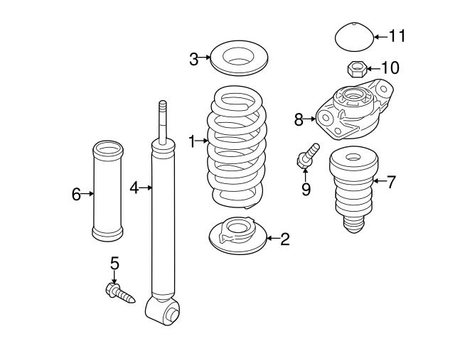 Genuine VW Audi 1K0511115DF Coil Spring Left Right Rear VW