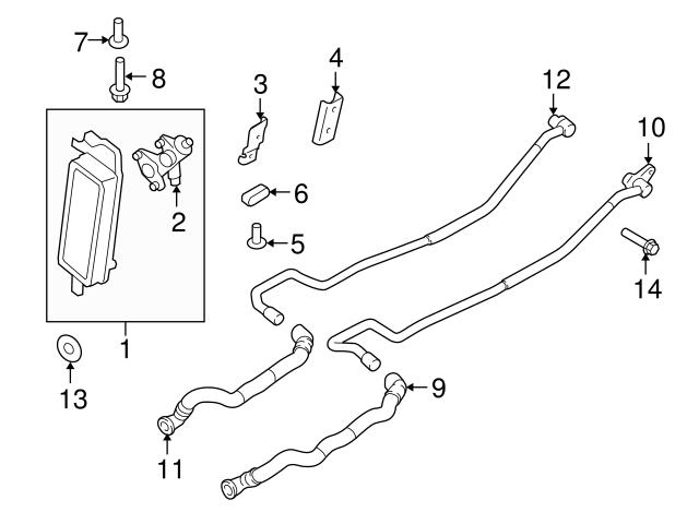 Genuine BMW 17227590902 Auto Trans Oil Cooler Hose; Front - BMW