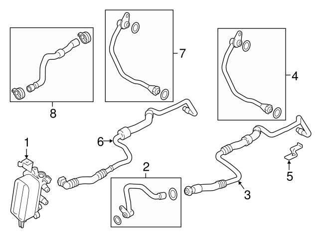 Genuine BMW 17227595231 Transmission Oil Cooler Line Bracket; Rear - BMW