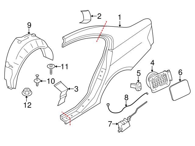 Genuine BMW 41007238058 Fuel Filler Door; Rear - BMW