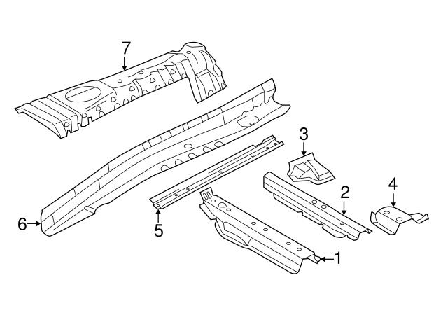 Genuine BMW 41117346945 Seat Track Reinforcement; Left Front, Front ...