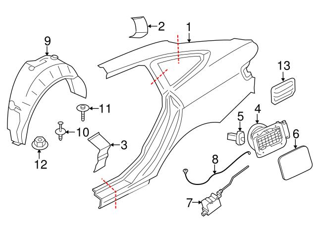 Genuine BMW 41217334039 Quarter Panel Reinforcement Bracket; Left - BMW