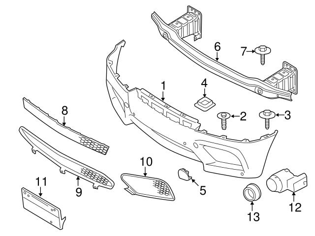 Genuine BMW 51117205545 Tow Hook Cover; Left, Right - BMW