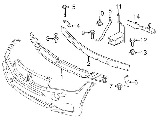 Genuine BMW 51117325324 Bumper Energy Absorber Bracket; Right - BMW