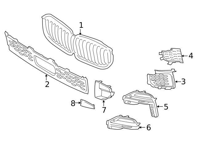 Genuine BMW 51118069208 Grille Air Intake - BMW