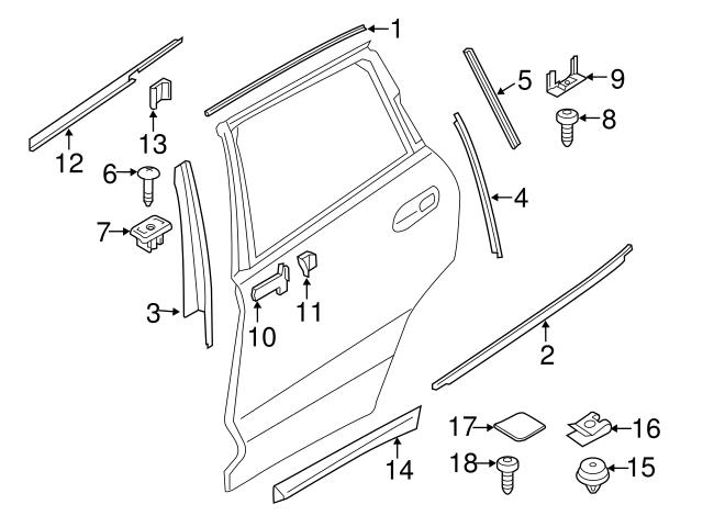 Genuine BMW 51138499211 Door Molding; Rear Left Lower, Left Lower - BMW