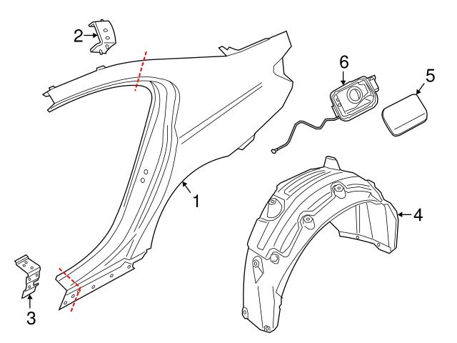 Genuine BMW 51177358677 Fuel Filler Housing - BMW