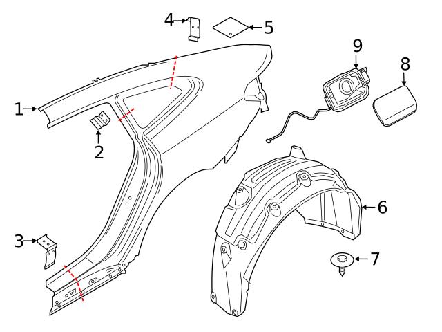 Genuine BMW 51177387927 Fuel Filler Housing - BMW