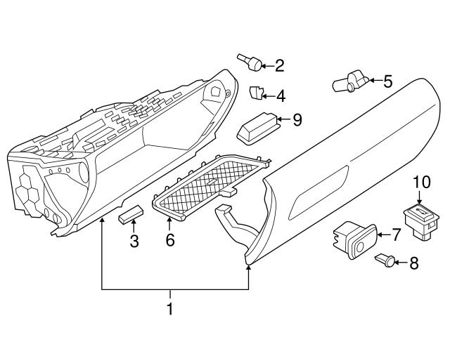 Genuine BMW 51219282398 Glove Box Lock Kit - BMW