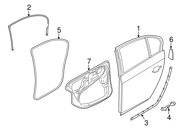 Genuine BMW 51227033797 Door Shell Seal; Left Lower - BMW