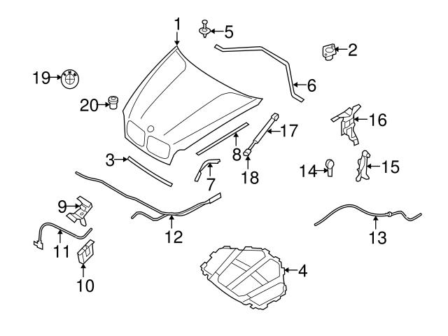 Genuine Bmw 51237148341 Hood Seal - Bmw