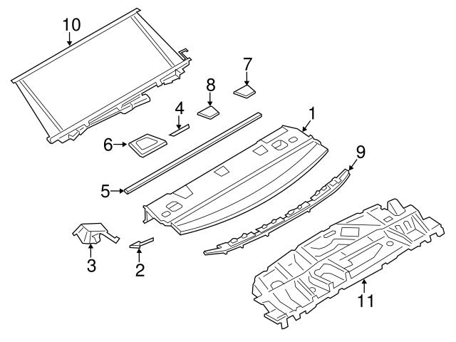 Genuine BMW 51467286065 Package Tray Trim Cap; Left - BMW