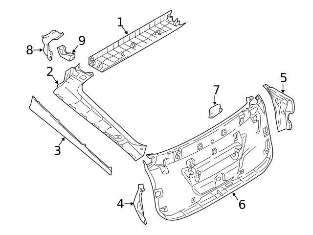 Genuine BMW 51627430765 Trunk Trim Panel; Left - BMW