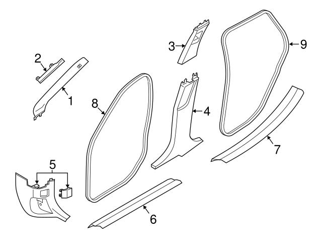 Genuine BMW 51727440033 Door Seal; Left Front, Right Front - BMW