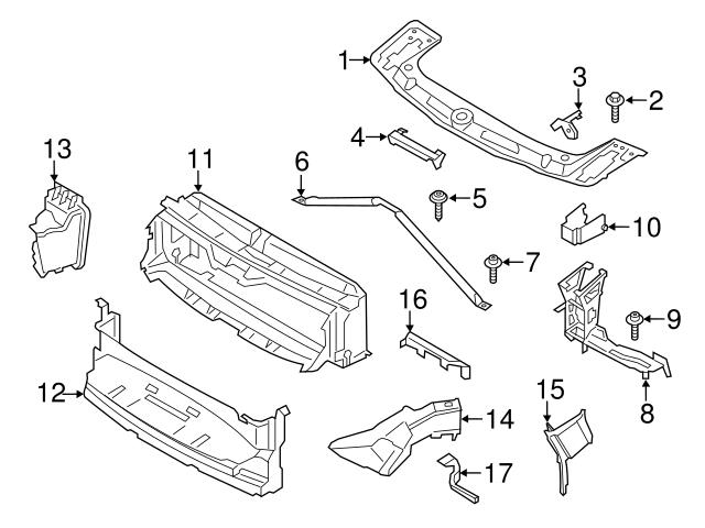 Genuine Bmw 51747389932 Radiator Support Air Duct Bracket; Right Lower 