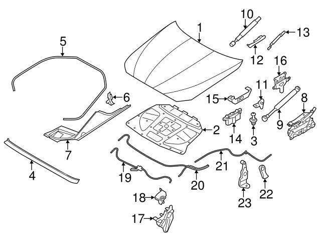 Genuine BMW 51767019803 Hood Hinge Cover; Left - BMW