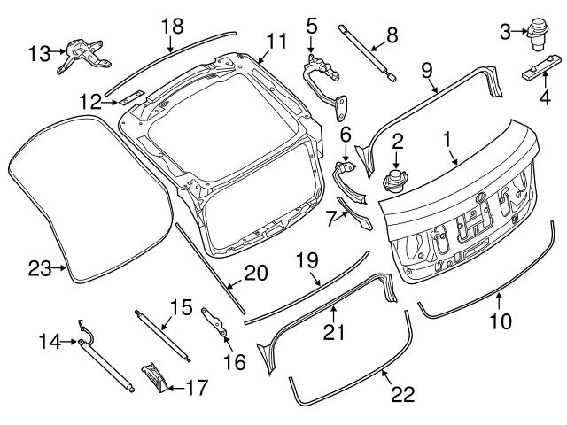 Genuine BMW 51767237487 Deck Lid Seal; Lower - BMW | 51767200515