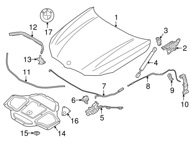 Genuine BMW 51767347395 Hood Seal; Left - BMW