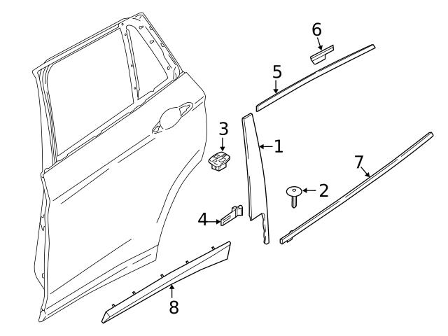 Genuine BMW 51778089924 Door Molding; Right - BMW