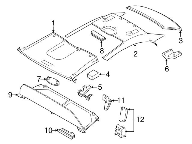 Genuine BMW 54377204892 Headliner Bracket; Right, Center Right - BMW ...