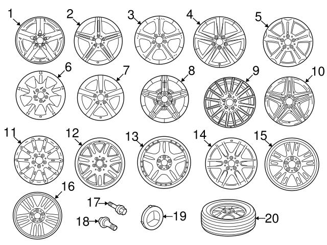 Genuine Mercedes 0009904607 Wheel Lug Bolt - Mercedes | 1704000070 ...