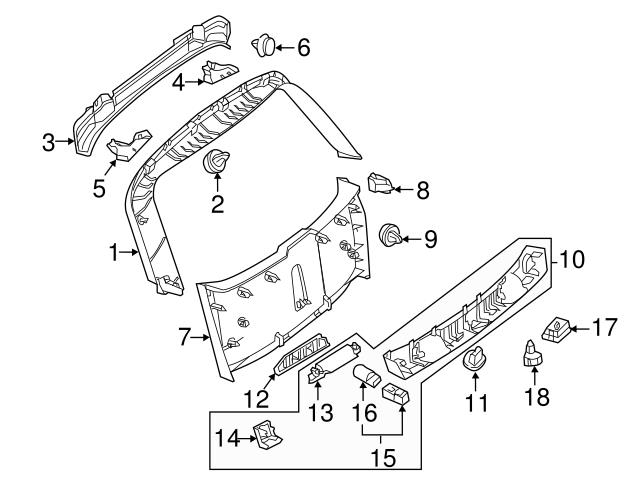 Genuine Mercedes 0009919098 Liftgate Trim Cover Clip - Mercedes