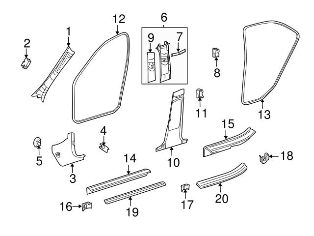 Genuine Mercedes 0019911070 A Pillar Trim Panel Clip; Rear Upper - Mercedes