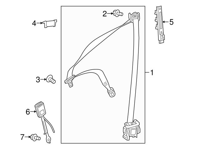 Genuine Mercedes 0089908204 Seat Belt Lap And Shoulder Belt Bolt Upper