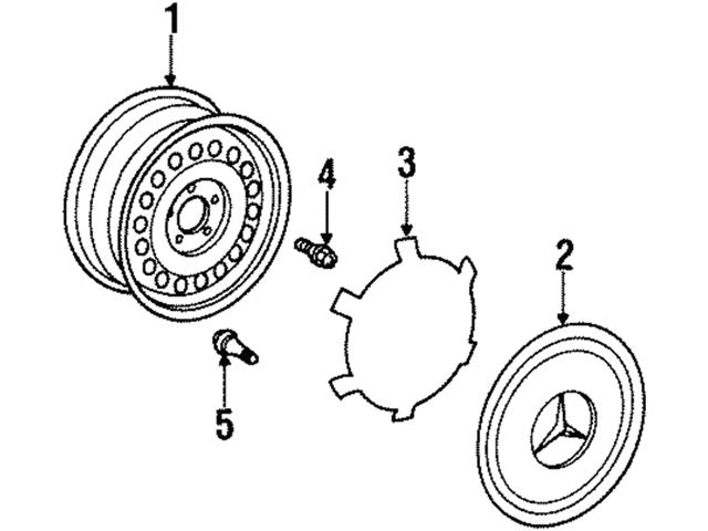 Genuine Mercedes 1404000025 Wheel Cover - Mercedes