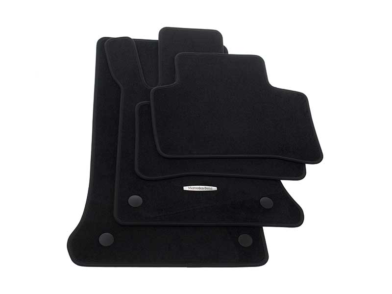 Genuine Mercedes 1666804102689F87 Velour Floor Mat Set; Black; 4-Piece ...