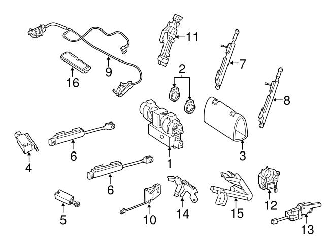 Genuine Mercedes 1728208510 Convertible Top Switch; Rear - Mercedes