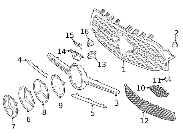 Genuine Mercedes 177888420064 Grille Emblem - Mercedes | 1778884200