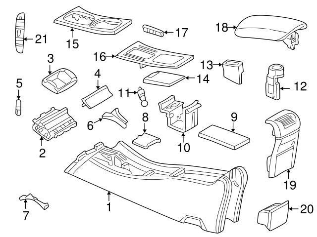 Mercedes center deals console parts