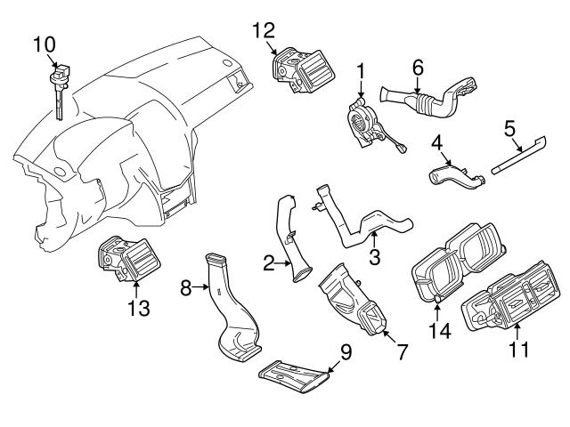 Genuine Mercedes 20483067549116 Dashboard Air Vent; Left Outer - Mercedes