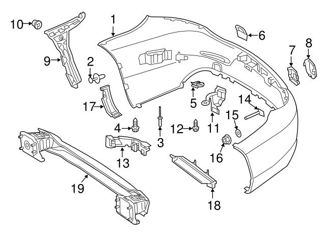 Genuine Mercedes 2058854923 Bumper Corner Cover; Rear Left - Mercedes