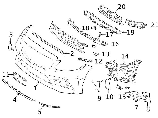 Genuine Mercedes 2058855901 Bumper Cover Grille; Front Left - Mercedes