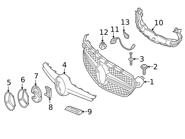 Genuine Mercedes 2058880400 Grille Emblem Bracket - Mercedes