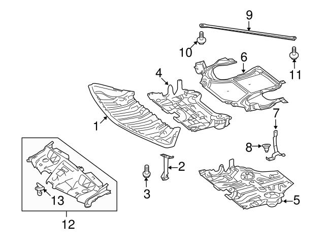 Genuine Mercedes 2075240840 Radiator Support Splash Shield Bracket ...