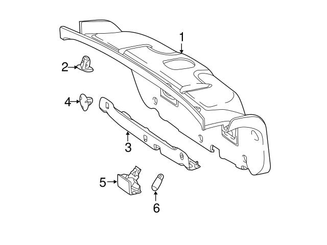 Genuine Mercedes 20769416259F08 Trunk Lid Trim; Rear - Mercedes