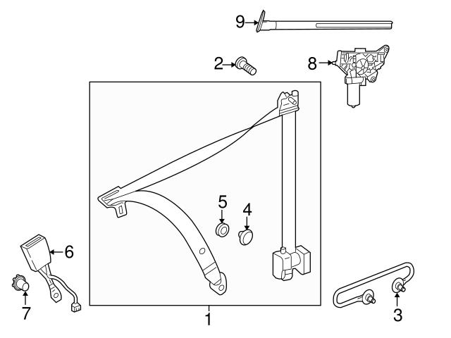 Genuine Mercedes 2078600182 Seat Belt Height Adjuster; Front Left ...