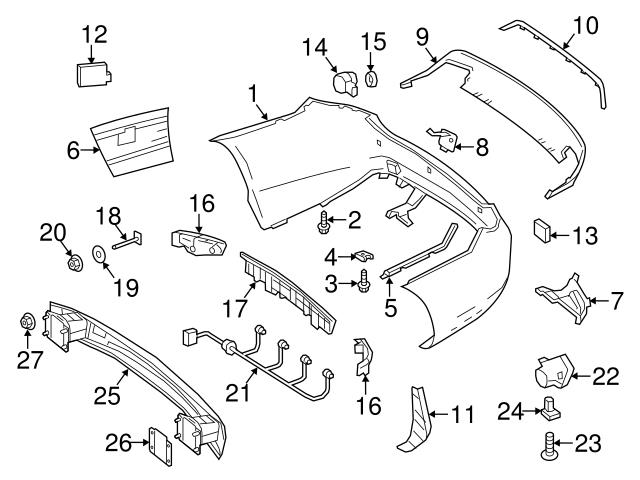 Genuine Mercedes 2078852521 Bumper Trim; Rear Lower - Mercedes