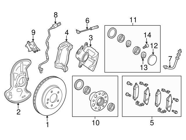 Genuine Mercedes 2079059502 ABS Wheel Speed Sensor; Front Left/Right ...