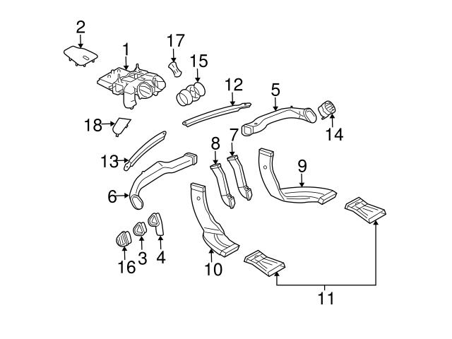 Genuine Mercedes 20983103599051 Dashboard Air Vent; Left - Mercedes ...