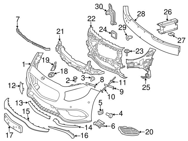 Genuine Mercedes 2178310500 Bumper Cover Reinforcement Bracket; Right ...