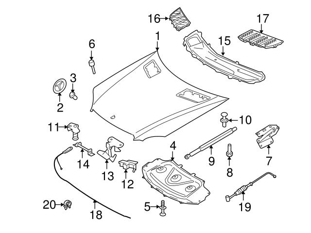 Genuine Mercedes 2198800064 Hood Safety Catch; Front - Mercedes ...