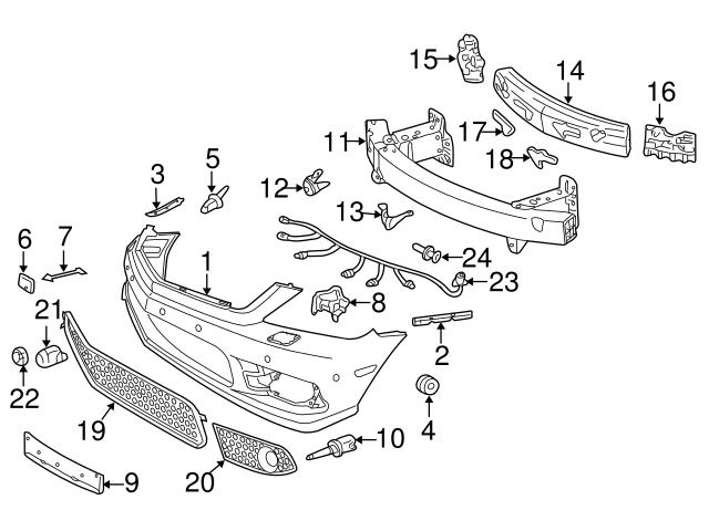 Genuine Mercedes 2215401205 Parking Aid System Wiring Harness; Front ...